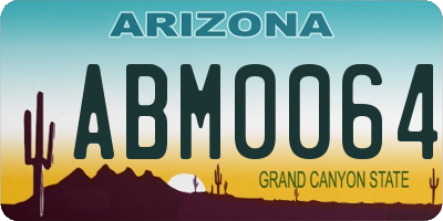 AZ license plate ABM0064