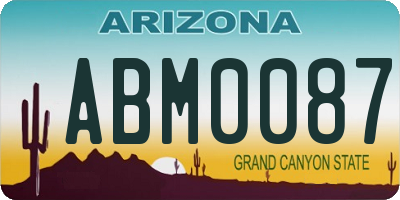 AZ license plate ABM0087