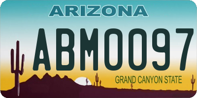 AZ license plate ABM0097