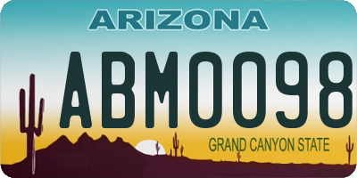 AZ license plate ABM0098