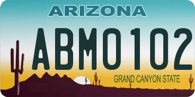 AZ license plate ABM0102