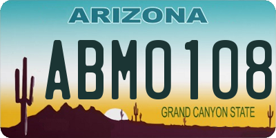 AZ license plate ABM0108