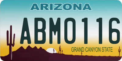 AZ license plate ABM0116