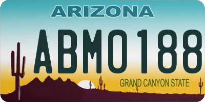 AZ license plate ABM0188