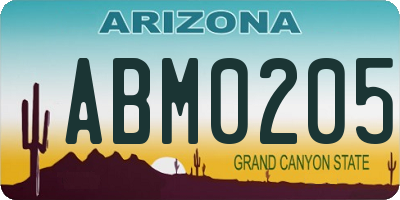 AZ license plate ABM0205
