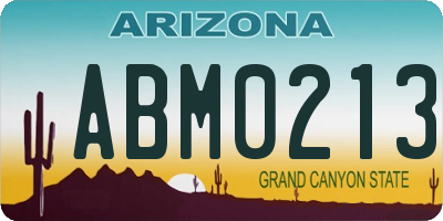 AZ license plate ABM0213