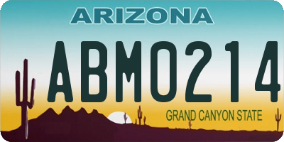 AZ license plate ABM0214