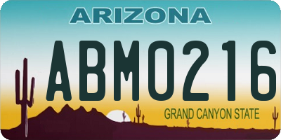AZ license plate ABM0216