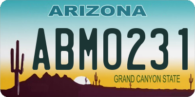 AZ license plate ABM0231