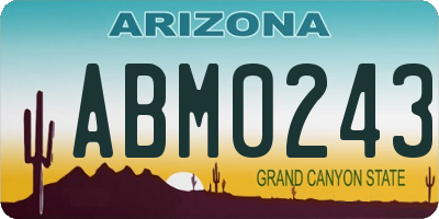 AZ license plate ABM0243