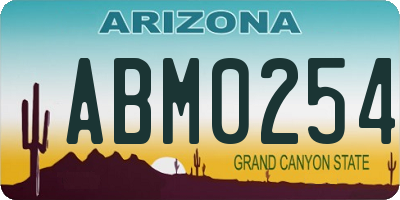 AZ license plate ABM0254