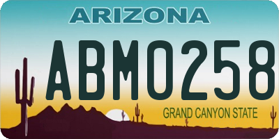 AZ license plate ABM0258