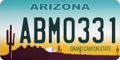 AZ license plate ABM0331
