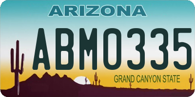 AZ license plate ABM0335