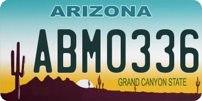 AZ license plate ABM0336