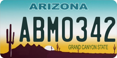 AZ license plate ABM0342