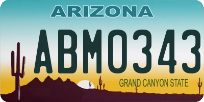 AZ license plate ABM0343
