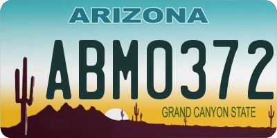 AZ license plate ABM0372