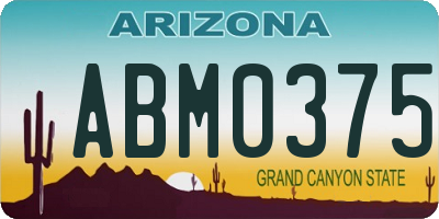 AZ license plate ABM0375