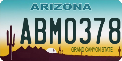 AZ license plate ABM0378