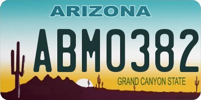 AZ license plate ABM0382