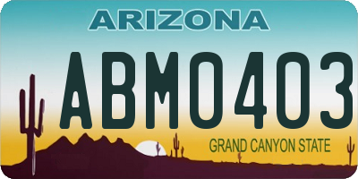 AZ license plate ABM0403