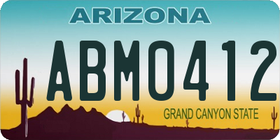 AZ license plate ABM0412
