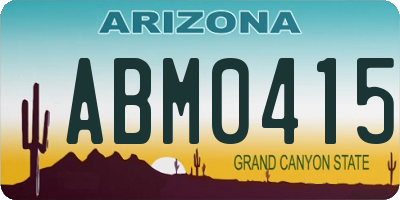 AZ license plate ABM0415