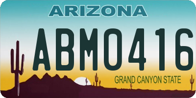 AZ license plate ABM0416