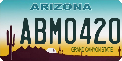 AZ license plate ABM0420