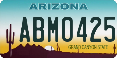 AZ license plate ABM0425
