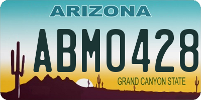 AZ license plate ABM0428