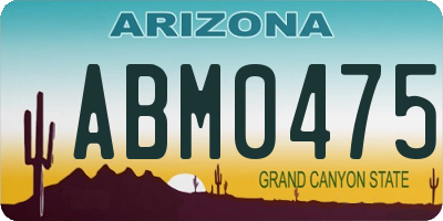 AZ license plate ABM0475