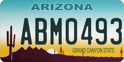 AZ license plate ABM0493