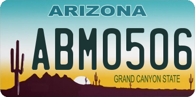 AZ license plate ABM0506