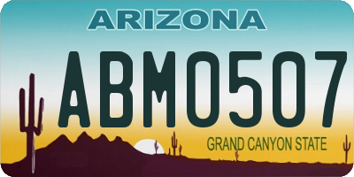 AZ license plate ABM0507