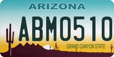 AZ license plate ABM0510