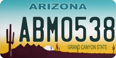 AZ license plate ABM0538