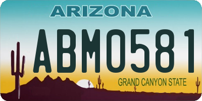 AZ license plate ABM0581