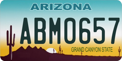 AZ license plate ABM0657