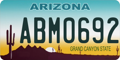 AZ license plate ABM0692