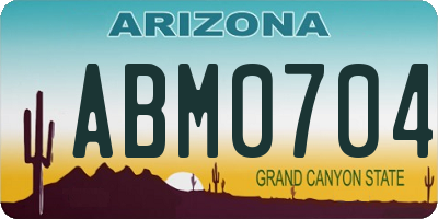 AZ license plate ABM0704