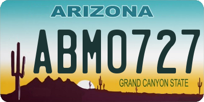 AZ license plate ABM0727