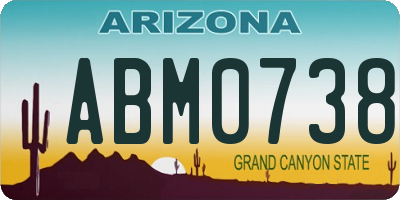 AZ license plate ABM0738