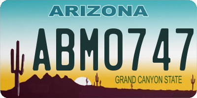 AZ license plate ABM0747