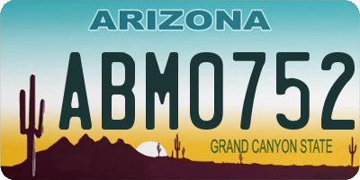 AZ license plate ABM0752