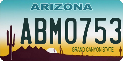 AZ license plate ABM0753