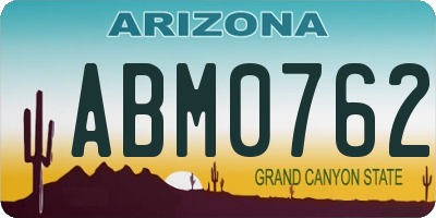 AZ license plate ABM0762