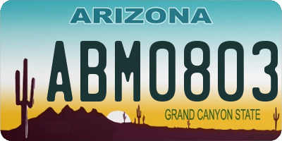 AZ license plate ABM0803