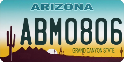 AZ license plate ABM0806